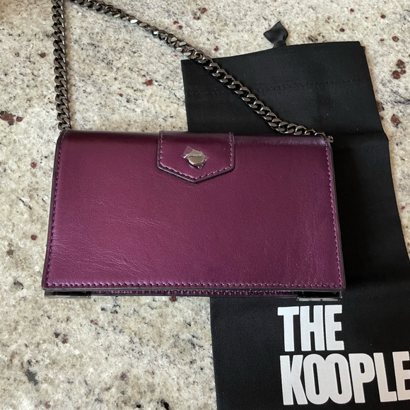 Small Purple  Leather Clutch Bag from The Kooples - Picture 4 of 9
